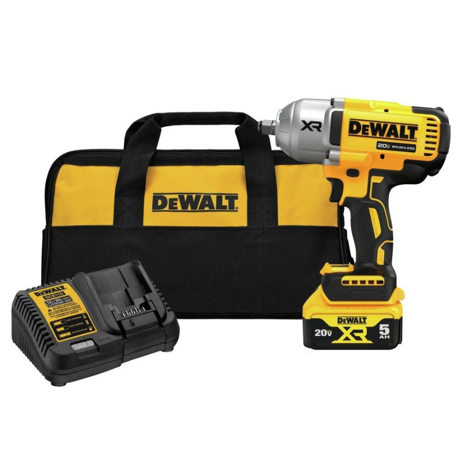 Power Tools Dewalt | Factory Reconditioned Dewalt Dcf900P1R 20V Max Xr Brushless Lithium-Ion 1/2 In. Cordless High Torque Impact Wrench Kit With Hog Ring Anvil (5 Ah)