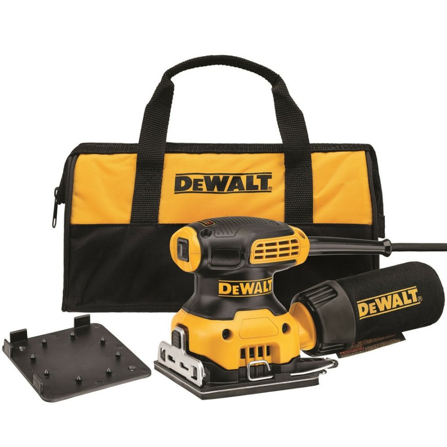 Power Tools Dewalt Drywall Sanders | Dewalt Dwe6411K 2.4 Amp 1/4 Sheet Finishing Sander Kit