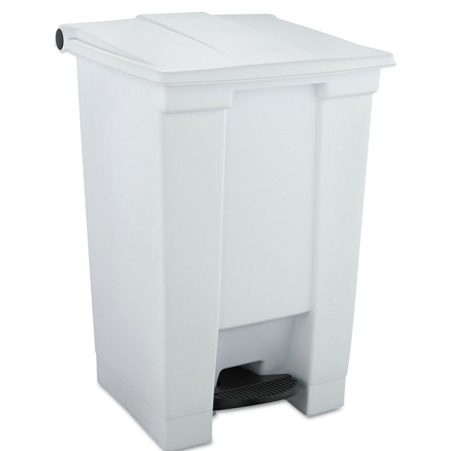 Facility Maintenance & Supplies Rubbermaid Commercial | Rubbermaid Commercial Fg614400Wht 12 Gallon Indoor Utility Step-On Plastic Waste Container - White