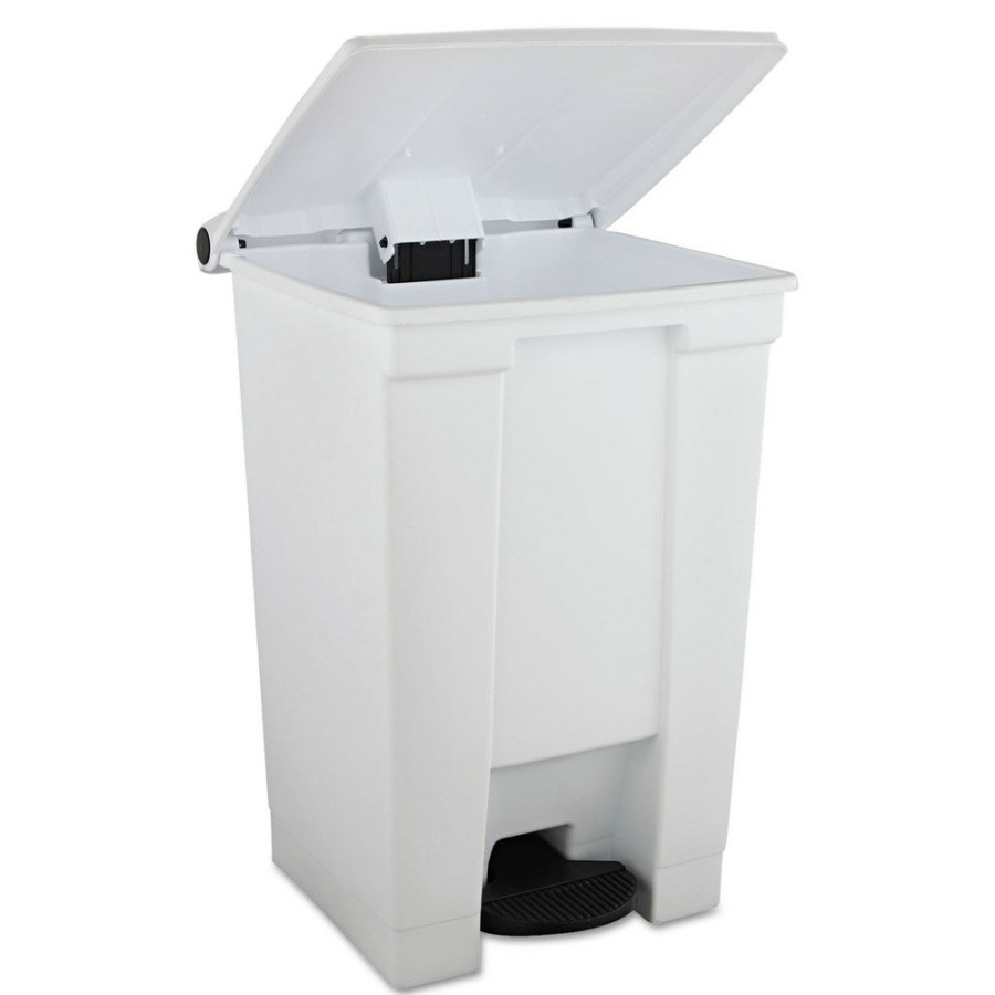 Facility Maintenance & Supplies Rubbermaid Commercial | Rubbermaid Commercial Fg614400Wht 12 Gallon Indoor Utility Step-On Plastic Waste Container - White