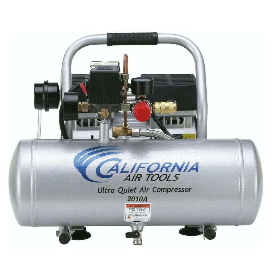 Air Tools And Equipment California Air Tools Portable Air Compressors | California Air Tools 2010A 1 Hp 2 Gallon Ultra Quiet And Oil-Free Aluminum Tank Hand Carry Air Compressor