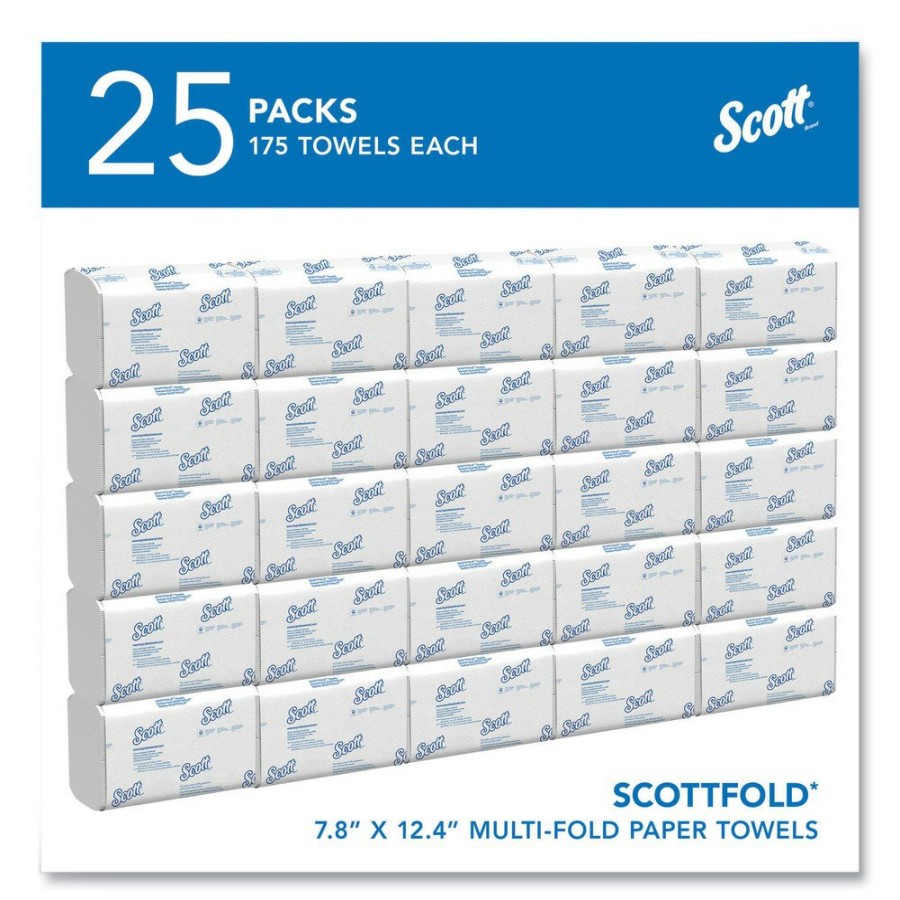 Facility Maintenance & Supplies Scott | Scott 01960 7.8 In. X 12.4 In. 1-Ply Pro Scottfold Towels - White (25 Packs/Carton)