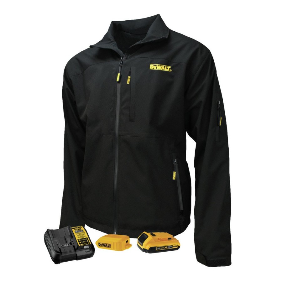 Clothing And Gear Dewalt Heated Jackets | Dewalt Dchj090Bd1-2X Structured Soft Shell Heated Jacket Kit - 2Xl, Black