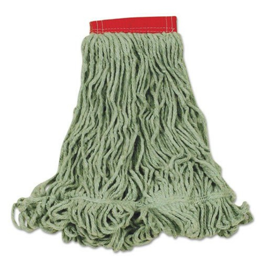 Facility Maintenance & Supplies Rubbermaid Commercial Cleaning Tools | Rubbermaid Commercial Fgd25306Gr00 Super Stitch Blend Cotton/Synthetic Mop Head - Large, Green (6/Carton)