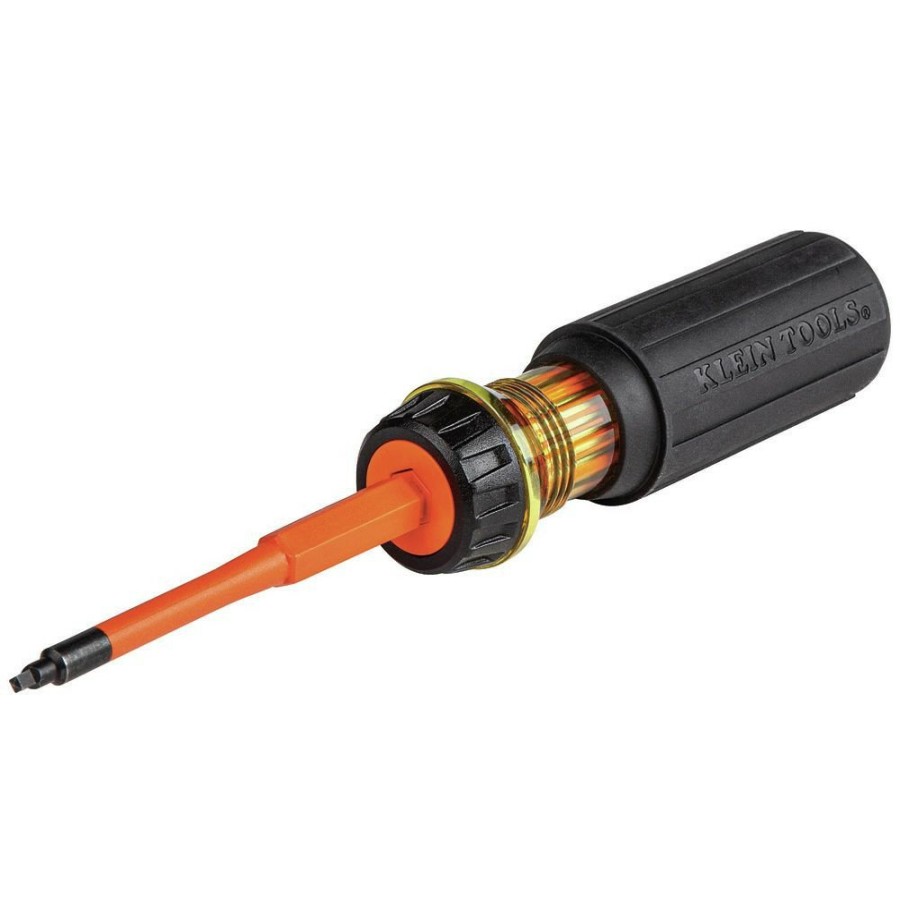 Hand Tools Klein Tools | Klein Tools 32287 2-In-1 Square Bit #1 And #2 Flip-Blade Insulated Screwdriver