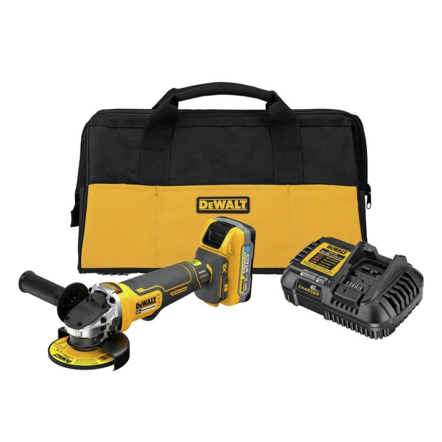 Power Tools Dewalt Angle Grinders | Dewalt Dcg413H1 20V Max Xr Brushless Lithium-Ion 4-1/2 In. Cordless Paddle Switch Small Angle Grinder Kit (5 Ah)