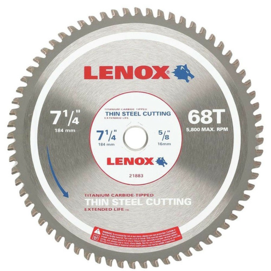 Power Tool Accessories Lenox Circular Saw Blades | Lenox 21883Ts71406 7-1/4 In. 68 Tooth Metal Cutting Circular Saw Blade