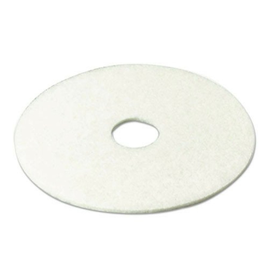 Facility Maintenance & Supplies 3M Cleaning Tools | 3M 4100 19 In. Low-Speed Super Polishing Floor Pads - White (5/Carton)