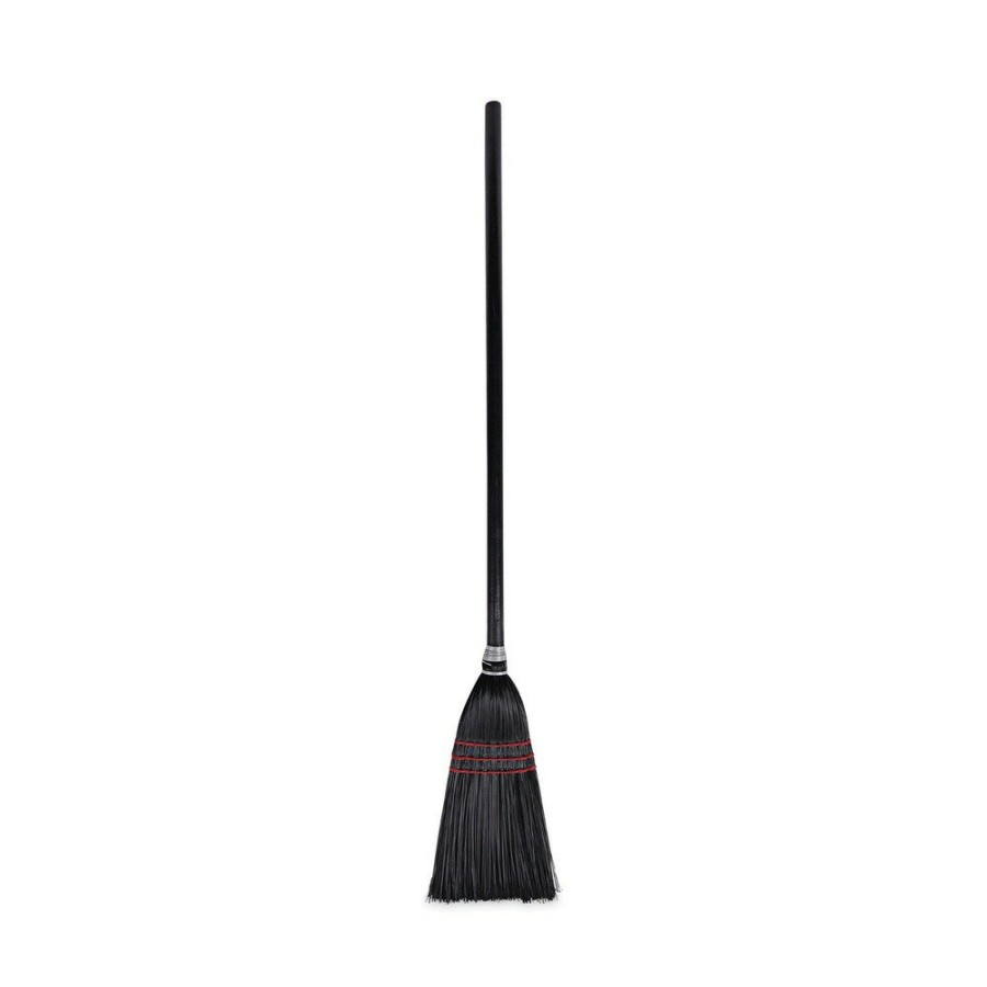 Facility Maintenance & Supplies Boardwalk Cleaning Tools | Boardwalk Bwk951Bp Flag Tipped Poly Bristle 37 In. - 38 In. Length Lobby Broom - Natural/Black (1 Dozen)