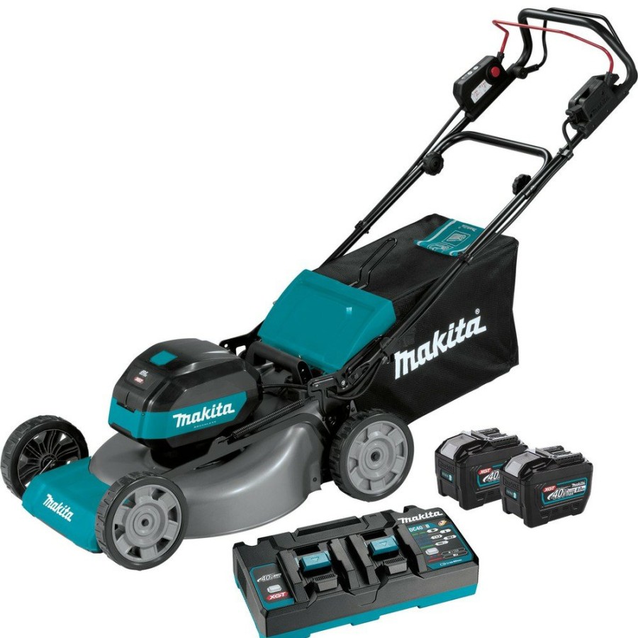 Outdoor Power Tools & Equipment Makita | Makita Gml01Pl 40V Max Xgt Brushless Lithium-Ion 21 In. Cordless Self-Propelled Commercial Lawn Mower Kit With 2 Batteries (8 Ah)