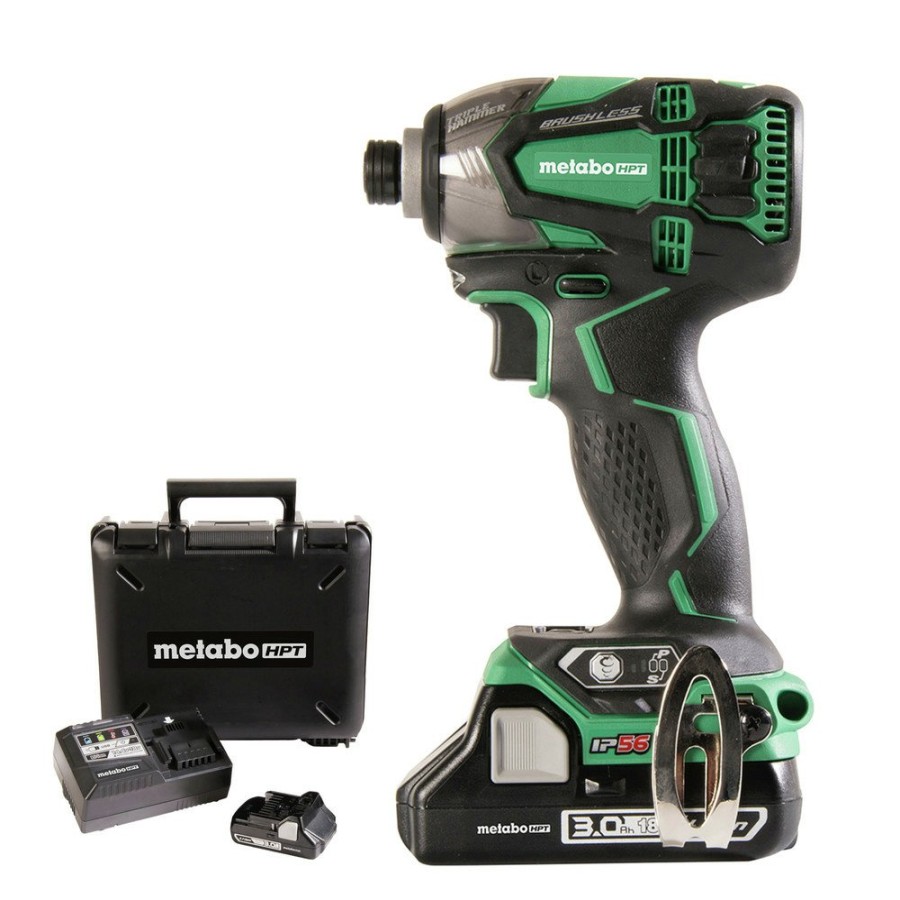 Power Tools Metabo HPT Impact Drivers | Factory Reconditioned Metabo Hpt Wh18Dbdl2M 18V Brushless Lithium-Ion 1/4 In. Cordless Triple Hammer Impact Driver Kit (3 Ah)