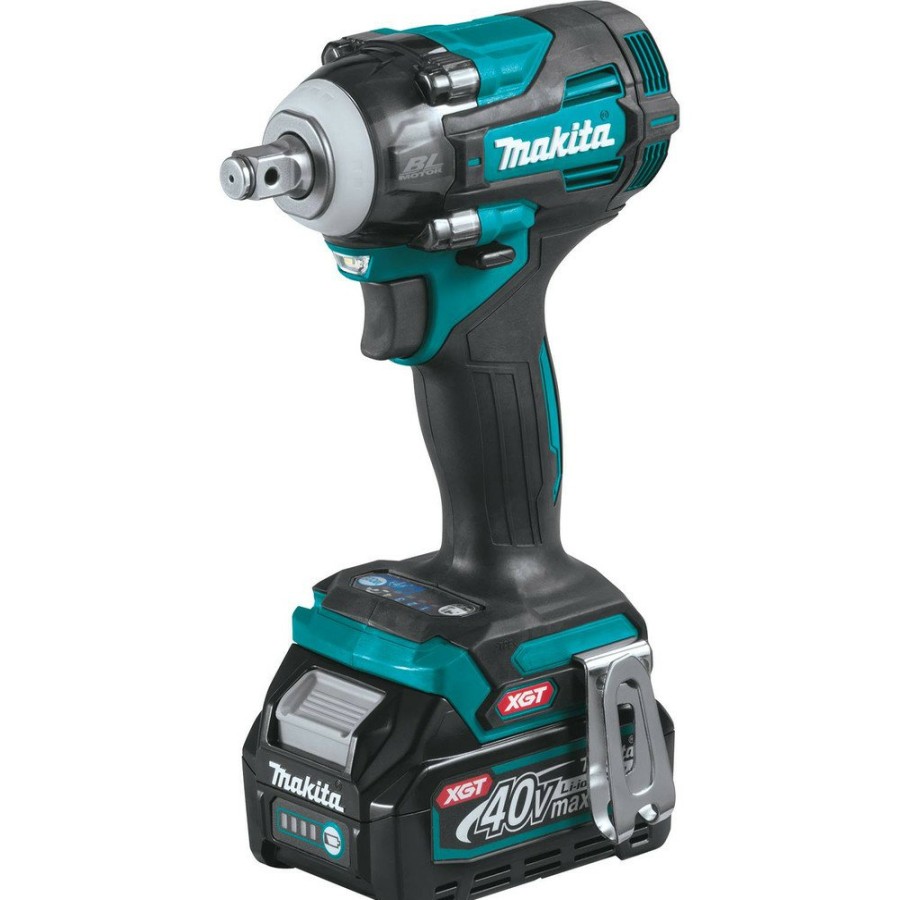 Power Tools Makita | Makita Gwt04D 40V Max Xgt Brushless Lithium-Ion 1/2 In. Cordless 4-Speed Impact Wrench With Friction Ring Anvil Kit (2.5 Ah)