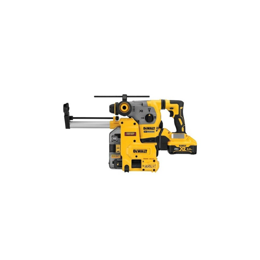 Power Tools Dewalt Rotary Hammers | Dewalt Dch293R2Dh 20V Max Xr Brushless Cordless 1-1/8 In. L-Shape Sds Plus Rotary Hammer Kit With On Board Extractor (6 Ah)