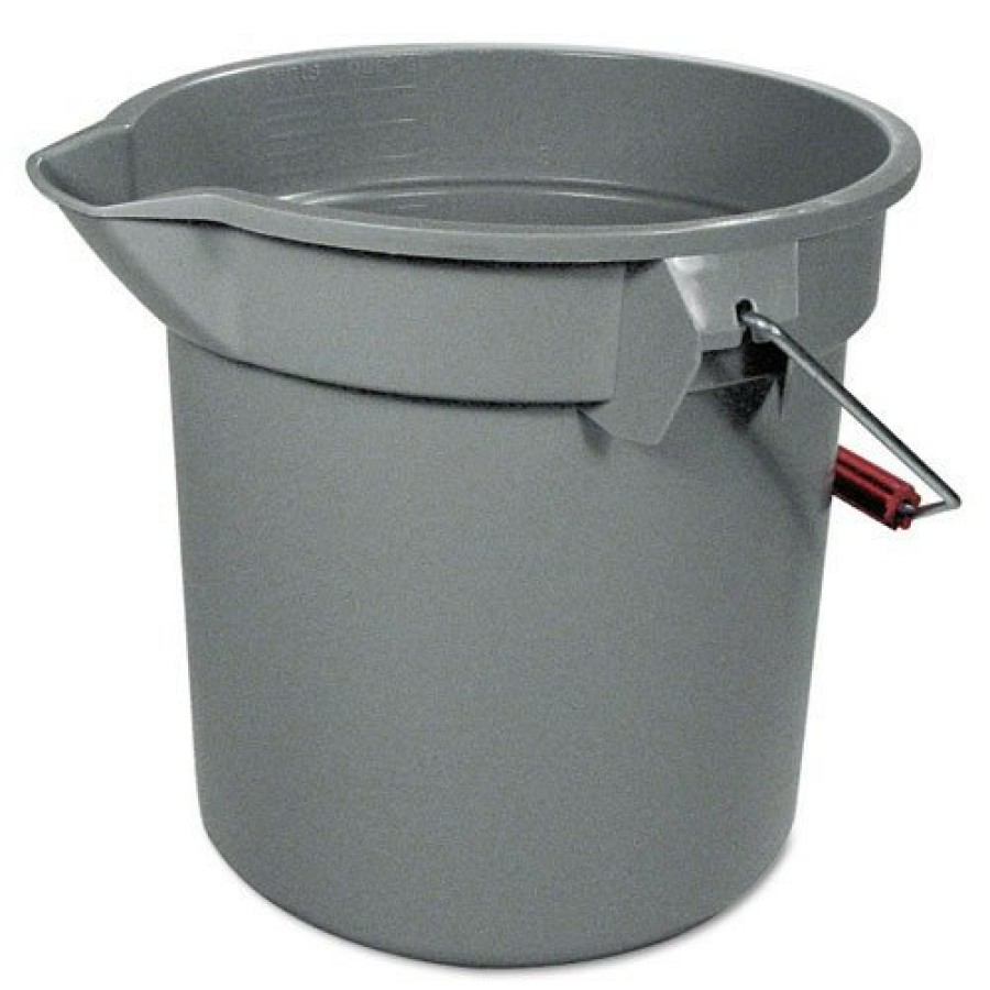 Facility Maintenance & Supplies Rubbermaid Commercial Cleaning Tools | Rubbermaid Commercial Fg261400Gray 14 Qt. 12 In. Round Utility Plastic Bucket - Gray