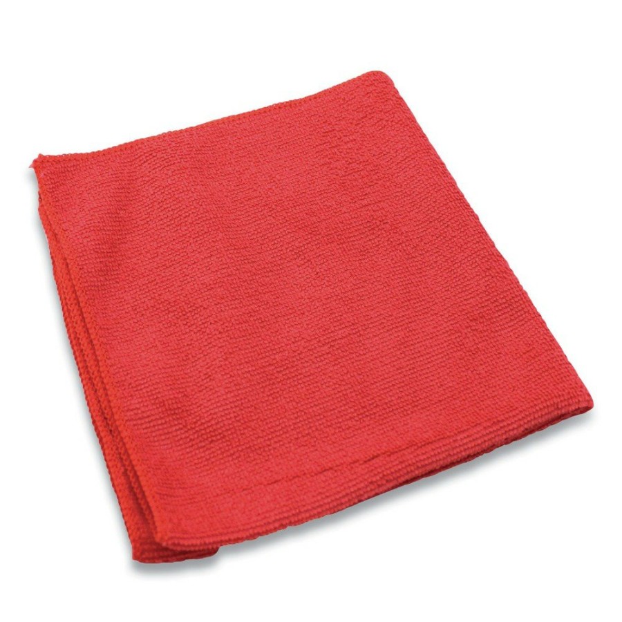 Facility Maintenance & Supplies Impact Cleaning Tools | Impact Lfk451 16 In. X 16 In. Lightweight Microfiber Cloths - Red (240/Carton)