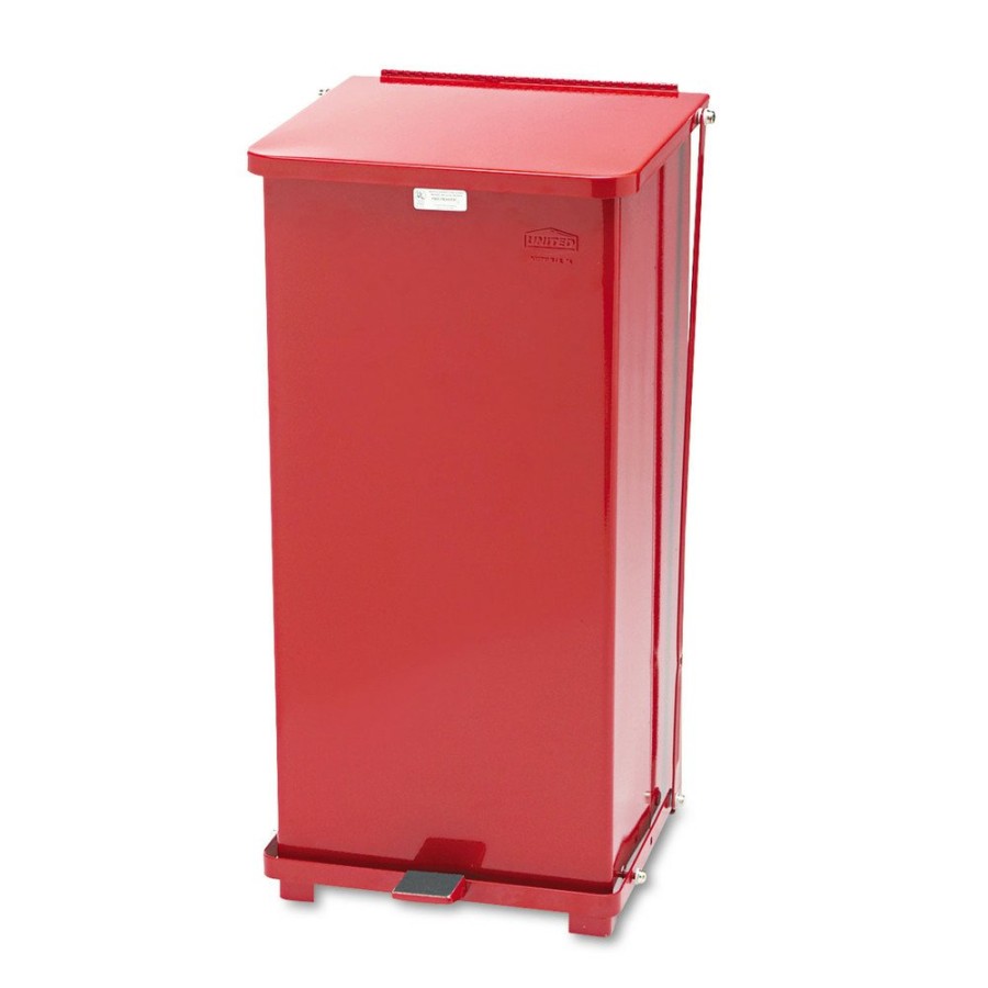 Facility Maintenance & Supplies Rubbermaid Commercial | Rubbermaid Commercial Fgst24Eplrd 13 Gal. Defenders Heavy-Duty Steel Step Can - Red