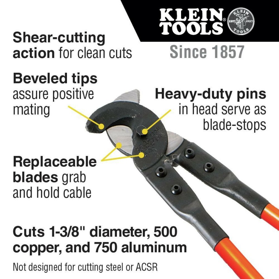 Hand Tools Klein Tools Bolt Cutters | Klein Tools 63041 25 In. Standard Cable Cutter