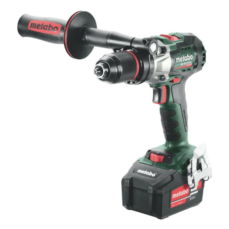 Power Tools Metabo Hammer Drills | Metabo 602360520 18V Brushless Lithium-Ion 1/2 In. Cordless Hammer Drill Driver Kit With 2 Batteries (5.2 Ah)