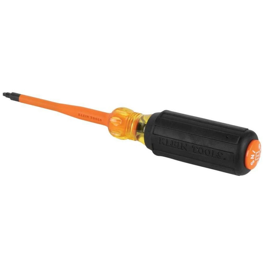 Hand Tools Klein Tools | Klein Tools 6984Ins #1 Square Tip 4 In. Round Shank Insulated Screwdriver