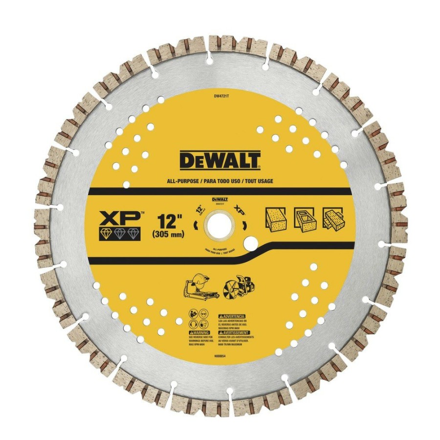 Power Tool Accessories Dewalt Circular Saw Blades | Dewalt Dw4721T 12 In. Xp All-Purpose Segmented Diamond Blade