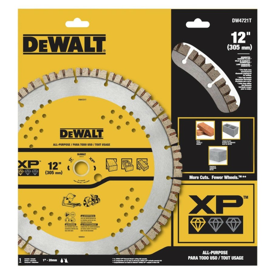 Power Tool Accessories Dewalt Circular Saw Blades | Dewalt Dw4721T 12 In. Xp All-Purpose Segmented Diamond Blade