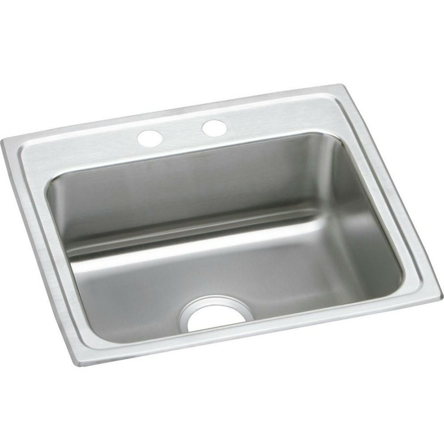 Kitchen Elkay | Elkay Lrad2219603 Lustertone Top Mount 22 In. X 19-1/2 In. Single Bowl Ada Sink (Stainless Steel)