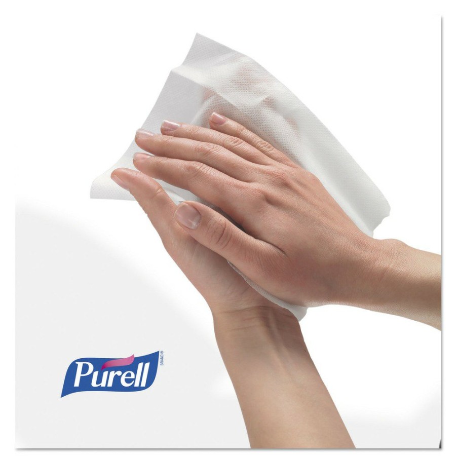 Facility Maintenance & Supplies PURELL Hand Wipes | Purell 9111-12 5.78 In. X 7 In. Premoistened Hand Sanitizing Wipes - Fresh Citrus, White