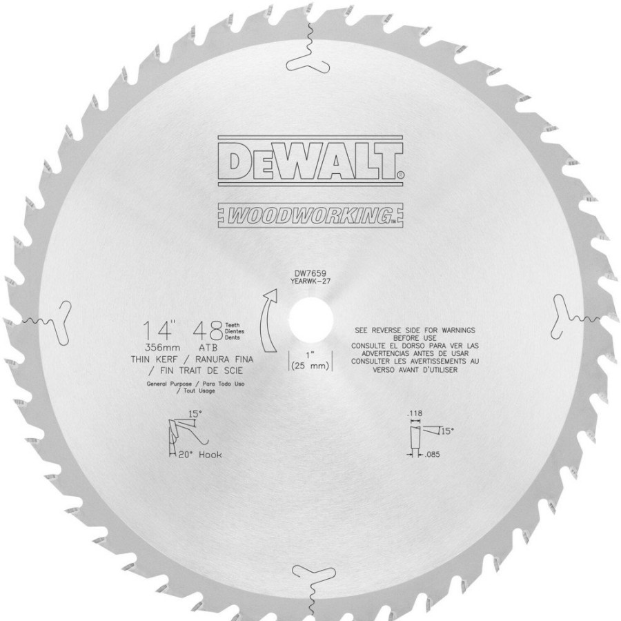 Power Tool Accessories Dewalt Circular Saw Blades | Dewalt Dw7659 14 In. 48T Circular Saw Blade