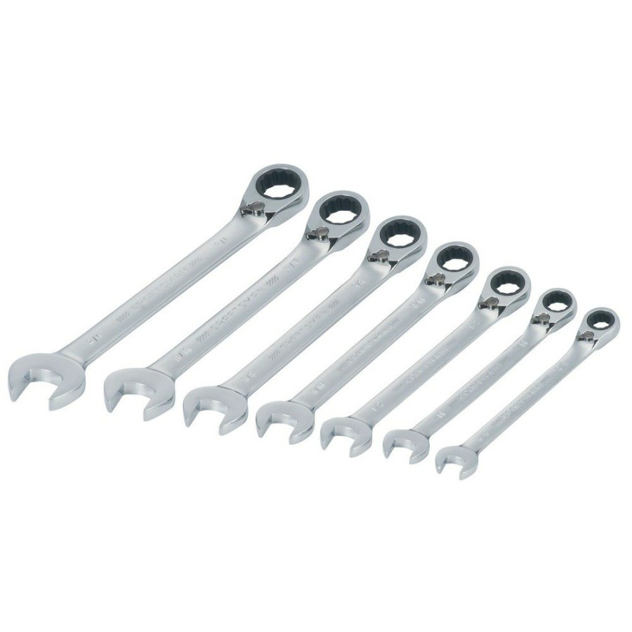 Hand Tools Craftsman Ratcheting Wrench Sets | Craftsman Cmmt87024 7-Piece Sae Reversible Ratcheting Wrench Set