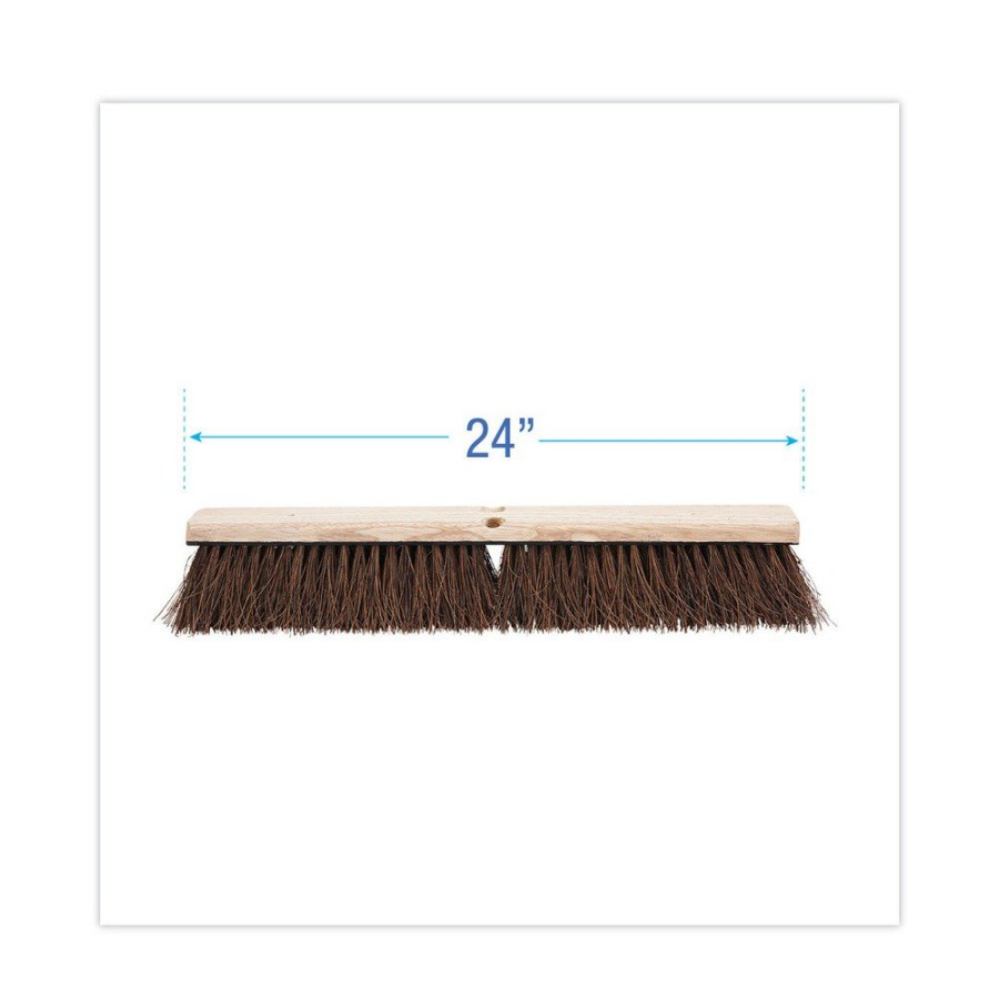 Facility Maintenance & Supplies Boardwalk Cleaning Tools | Boardwalk Bwk20124 24 In. Brush 3.25 In. Natural Palmyra Fiber Bristles Floor Brush Head