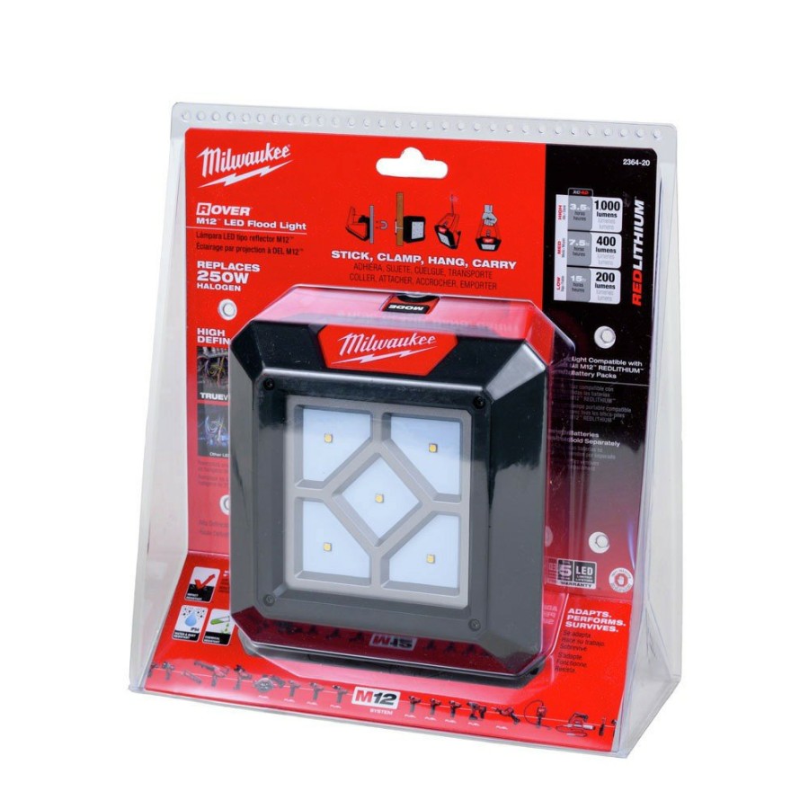 Lighting Milwaukee | Milwaukee 2364-20 M12 12V Lithium-Ion Rover Led Compact Flood Light (Tool Only)