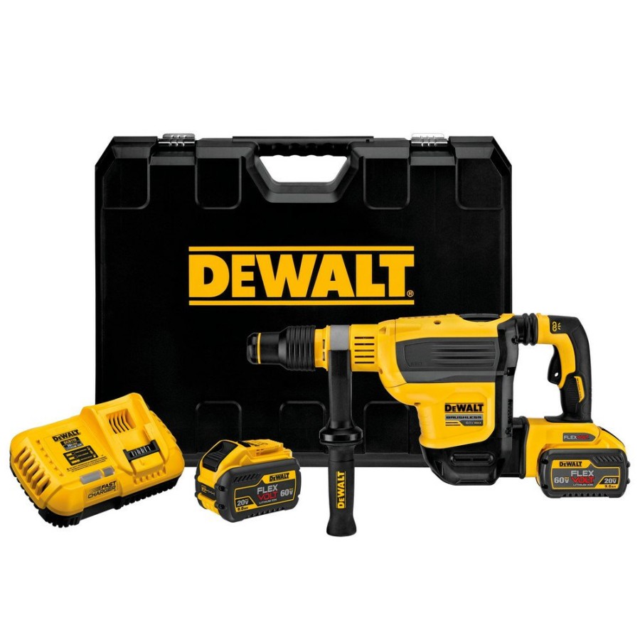 Power Tools Dewalt Rotary Hammers | Dewalt Dch614X2 60V Max Brushless Lithium-Ion Sds Max 1-3/4 In. Cordless Combination Rotary Hammer Kit With 2 Batteries (9 Ah)