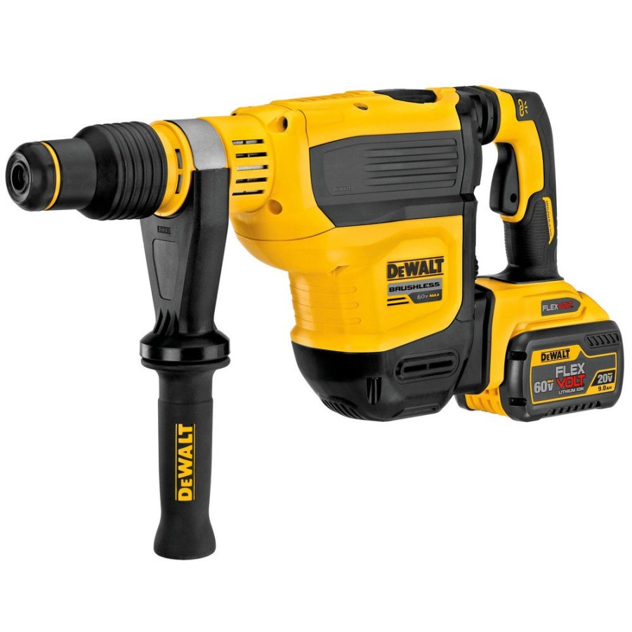 Power Tools Dewalt Rotary Hammers | Dewalt Dch614X2 60V Max Brushless Lithium-Ion Sds Max 1-3/4 In. Cordless Combination Rotary Hammer Kit With 2 Batteries (9 Ah)