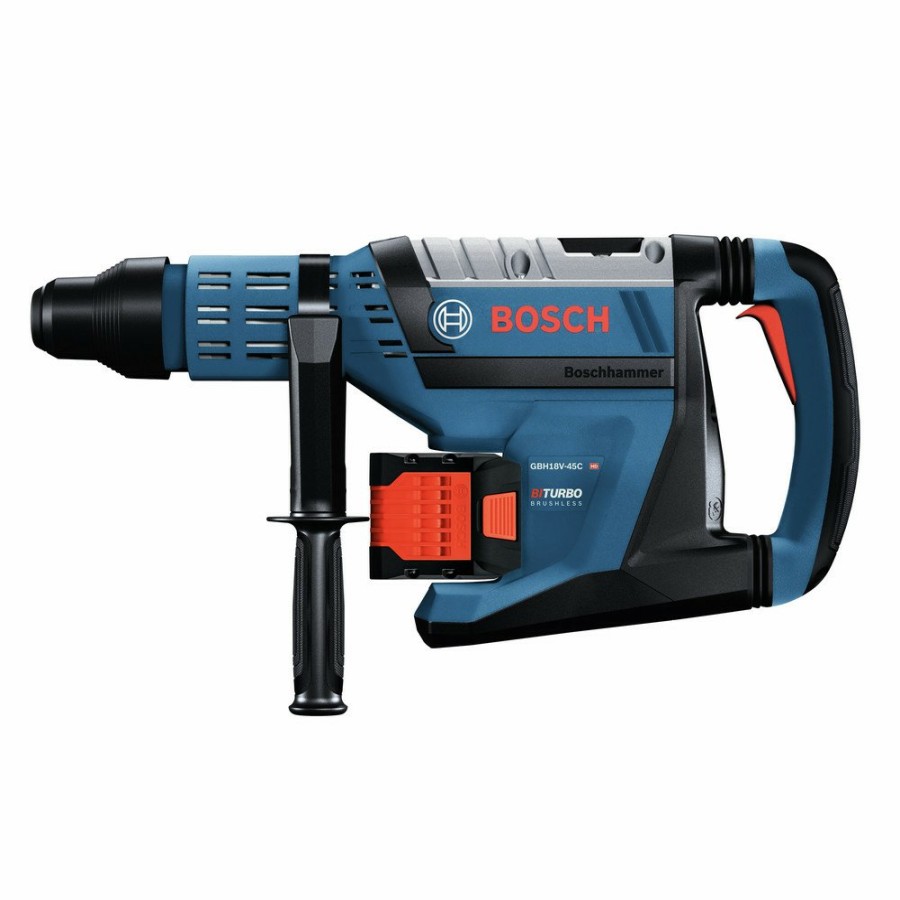 Power Tools Bosch Rotary Hammers | Bosch Gbh18V-45Ck27 18V Profactor Brushless Lithium-Ion 1-7/8 In. Cordless Sds-Max Rotary Hammer Kit With 2 Batteries (12 Ah)