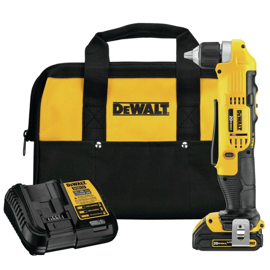 Power Tools Dewalt Right Angle Drills | Dewalt Dcd740C1 20V Max Lithium-Ion Compact 3/8 In. Cordless Right Angle Drill Kit (1.5 Ah)