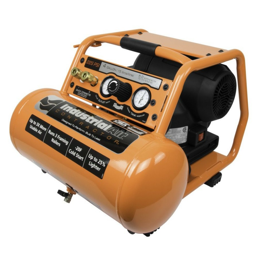 Air Tools And Equipment Industrial Air Portable Air Compressors | Industrial Air C041I 4 Gallon Oil-Free Hot Dog Air Compressor