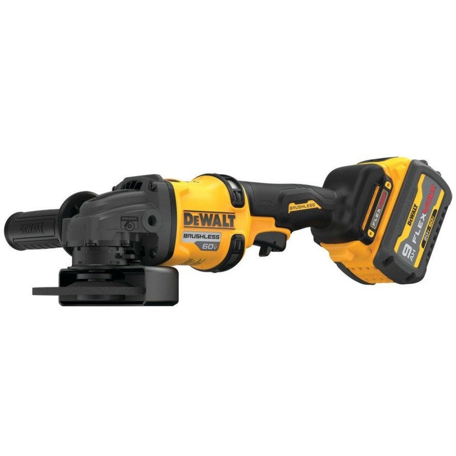 Power Tools Dewalt Angle Grinders | Dewalt Dcg418X1 60V Max Flexvolt Brushless Lithium-Ion 4-1/2 In. - 6 In. Cordless Grinder Kit With Kickback Brake And 9 Ah Battery