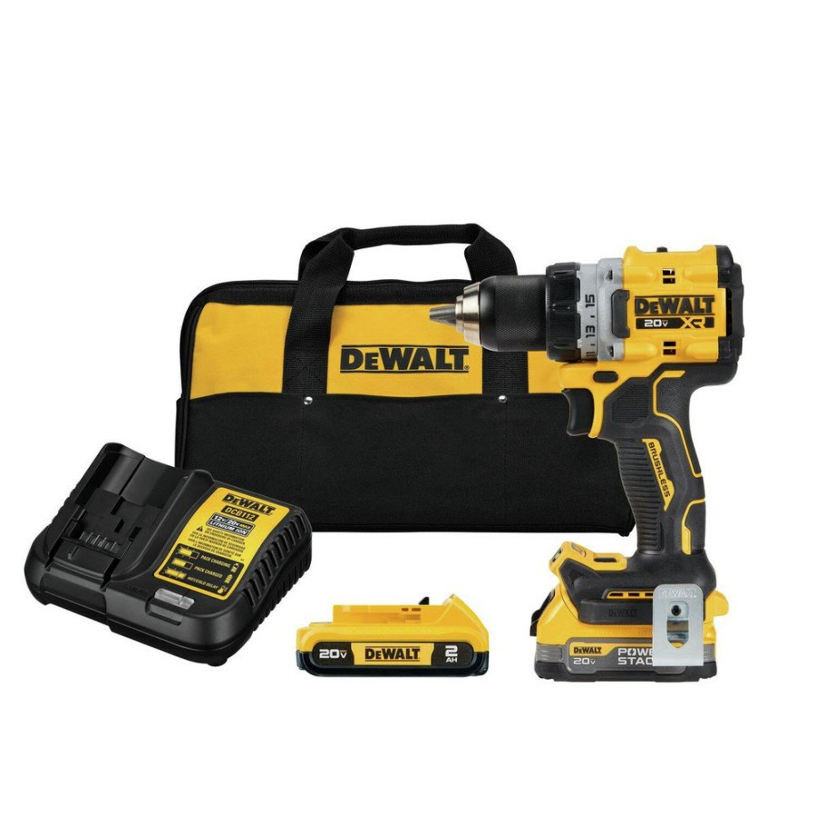 Power Tools Dewalt Drill Drivers | Dewalt Dcd800D1E1 20V Xr Brushless Lithium-Ion 1/2 In. Cordless Drill Driver Kit With 2 Batteries (2 Ah)