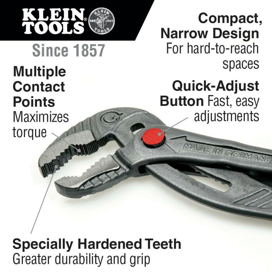 Hand Tools Klein Tools | Klein Tools D504-10B Quick-Adjust Klaw 10 In. Pump Pliers