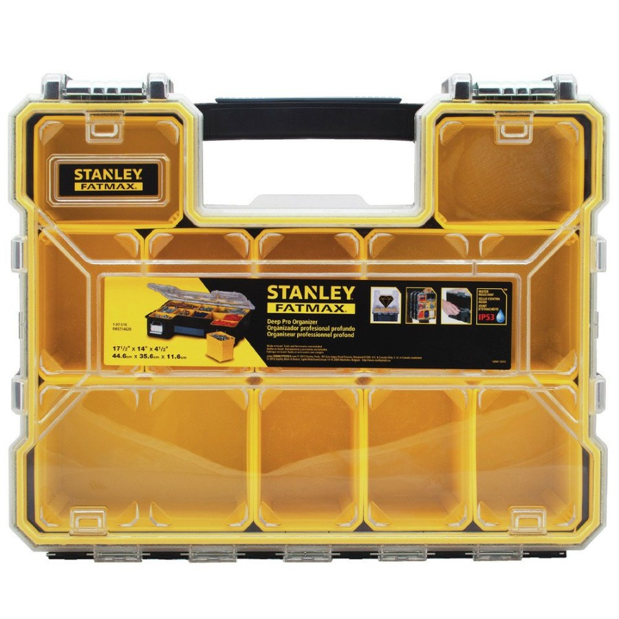 Tool Storage Stanley | Stanley Fmst14820 14.5 In. X 17.4 In. X 4.5 In. Fatmax Deep Pro Organizer - Yellow/Black/Clear