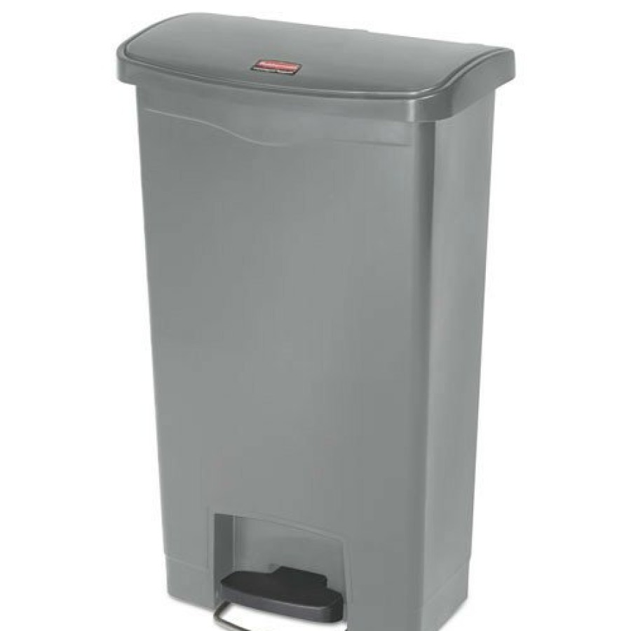 Facility Maintenance & Supplies Rubbermaid Commercial | Rubbermaid Commercial 1883602 Streamline 13-Gallon Front Step Style Resin Step-On Container - Gray