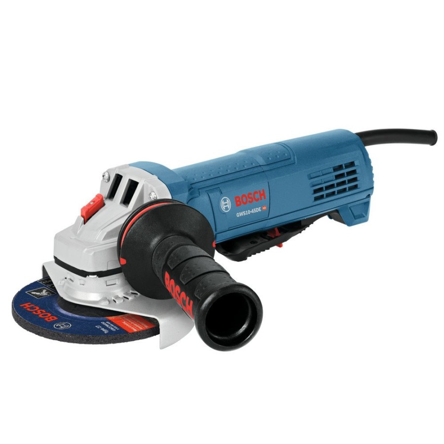 Power Tools Bosch Angle Grinders | Factory Reconditioned Bosch Gws10-45De-Rt 120V 10 Amp Ergonomic 4-1/2 In. Angle Grinder With No Lock-On Paddle Switch