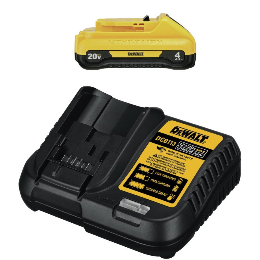 Batteries & Chargers Dewalt | Dewalt Dcb240C 20V Max 4 Ah Compact Lithium-Ion Battery And Charger Starter Kit