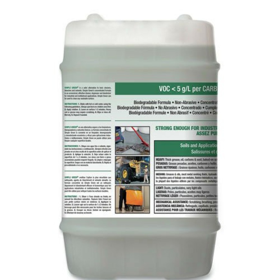 Facility Maintenance & Supplies Simple Green Cleaners | Simple Green 2700000113006 5-Gallon Concentrated Industrial Cleaner And Degreaser Pail