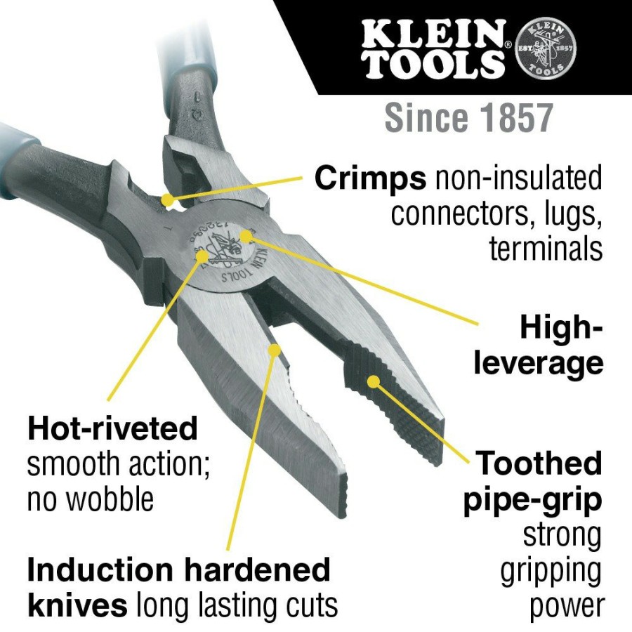 Hand Tools Klein Tools | Klein Tools 12098 8 In. Universal Combination Pliers