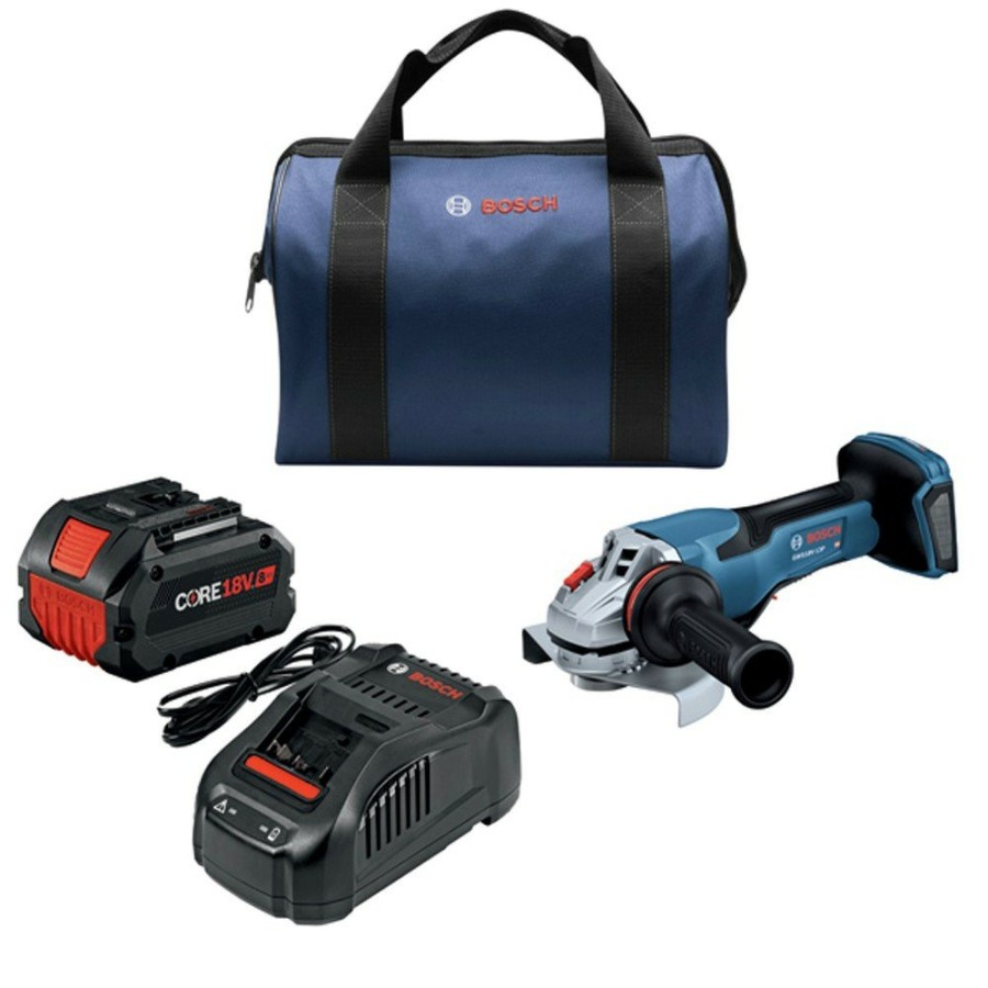 Power Tools Bosch Angle Grinders | Bosch Gws18V-13Pb14 18V Profactor Brushless Lithium-Ion 5 - 6 In. Cordless Angle Grinder With Paddle Switch (8 Ah)