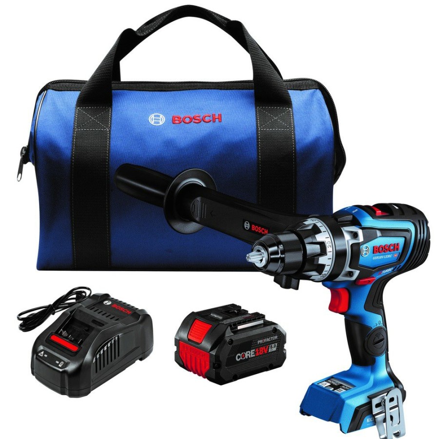 Power Tools Bosch Drill Drivers | Factory Reconditioned Bosch Gsr18V-1330Cb14-Rt 18V Profactor Brushless Lithium-Ion 1/2 In. Cordless Connected-Ready Drill Driver Kit (8 Ah)