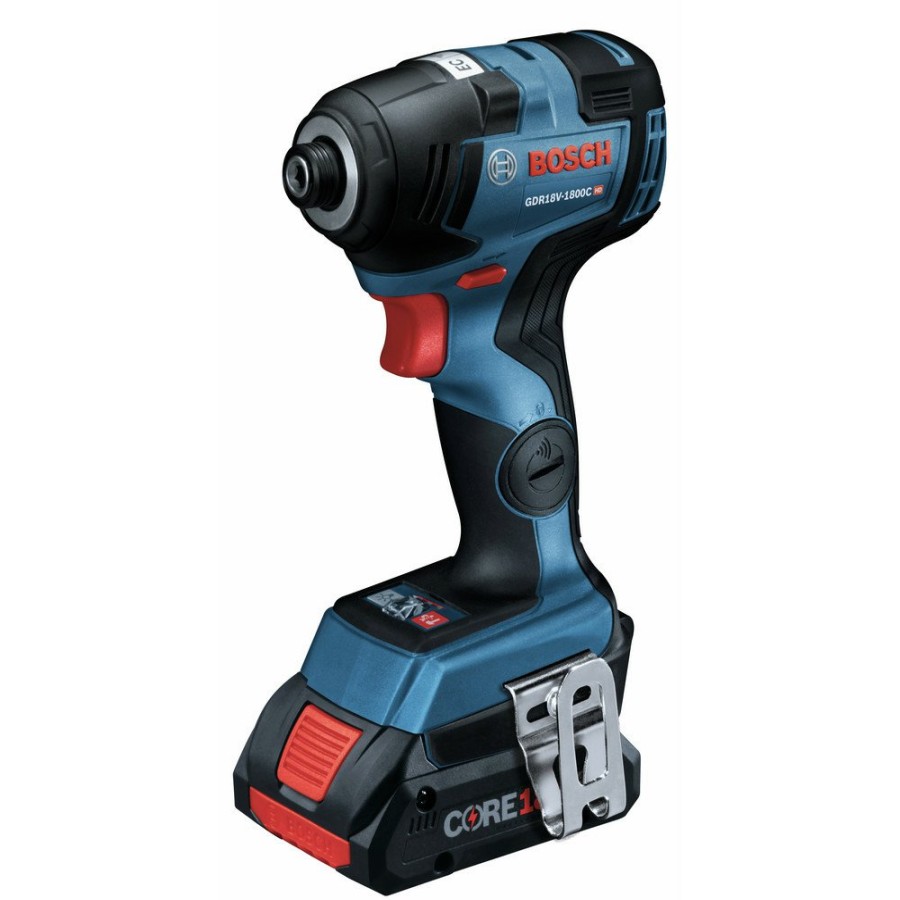 Power Tools Bosch Impact Drivers | Factory Reconditioned Bosch Gdr18V-1800Cb25-Rt 18V Ec Brushless Lithium-Ion 1/4 In. Cordless Hex Impact Driver Kit With (2) 4 Ah Batteries