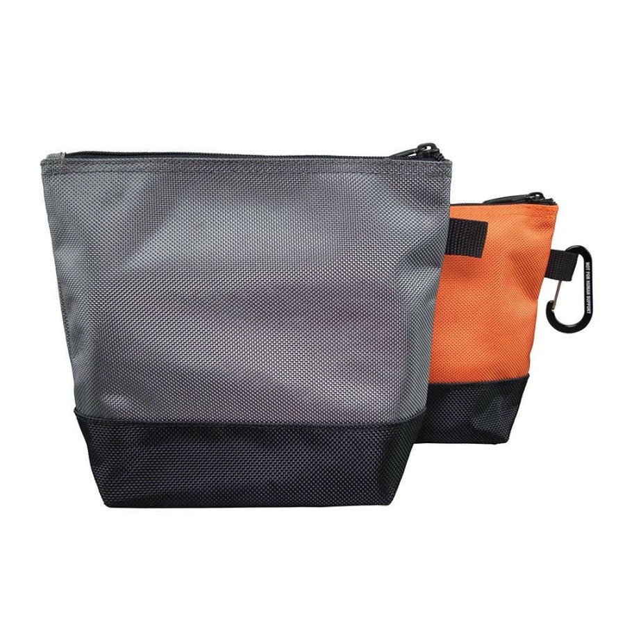 Tool Storage Klein Tools | Klein Tools 55470 2-Piece Stand-Up Zipper Tool Bag Set - Orange/Black, Gray/Black