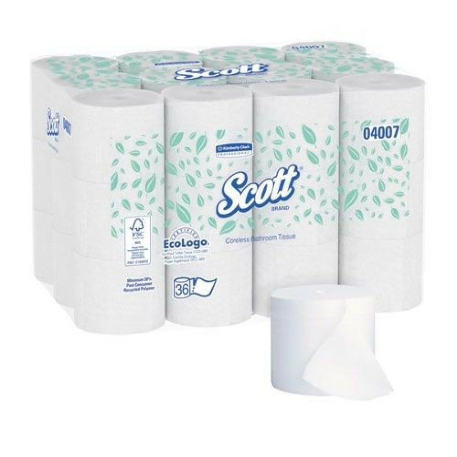 Facility Maintenance & Supplies Scott | Scott 4007 Essential Coreless Srb Septic Safe 2-Ply Bathroom Tissue - White (36/Carton)